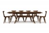 Audrey Extension Table Extended with Estelle Chairs - Walnut