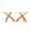 Entwine Double Pedestal Glass Top Table