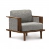 Sierra Chair in Walnut - Wooly Light Smoke Upholstered Panels